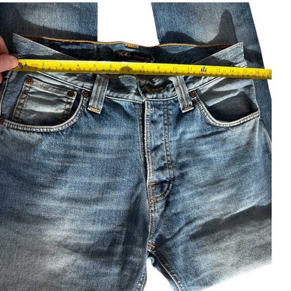 Nudie Jeans Steady Eddie Slim Straight Leg  Cotton Denim 30x29 Italy Button Fly - Picture 6 of 16